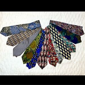 Bundle of 12 Vintage and New Neckties